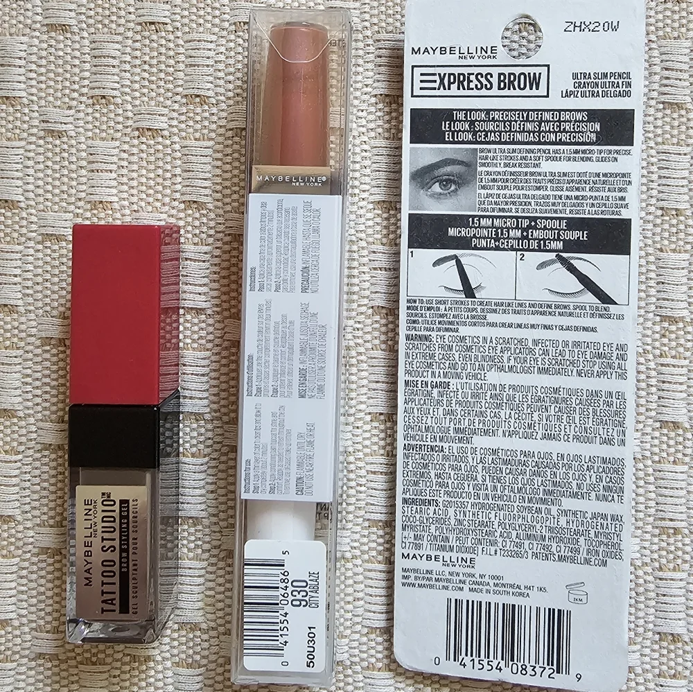 Maybelline Set of 3 - SuperStay 24 Color Lipstick, Brow Gel and Brow Pencil